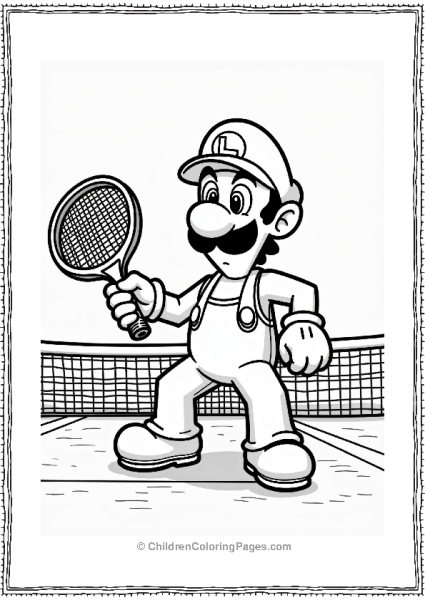 Luigi Playing Tennis Free PDF Printable