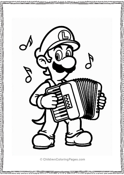 Luigi Playing The Accordion Free PDF Printable