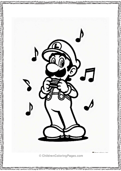 Luigi Playing The Harmonica Free PDF Printable