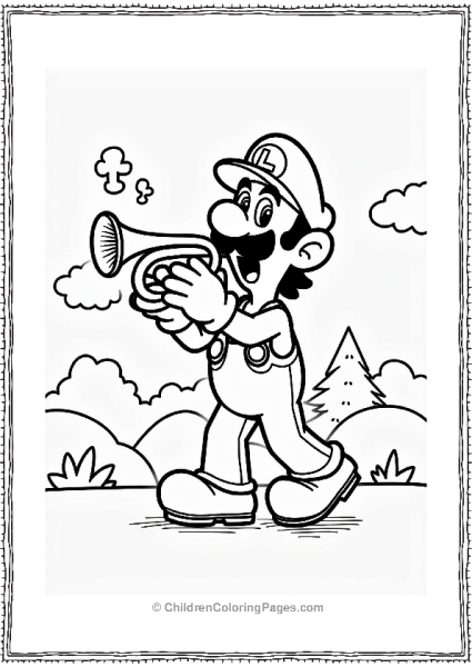 Luigi Playing Trumpet Free PDF Printable