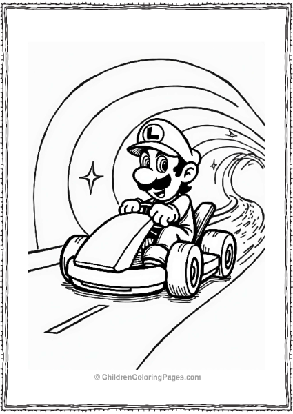 Luigi Racing Through A Tunnel Free PDF Printable