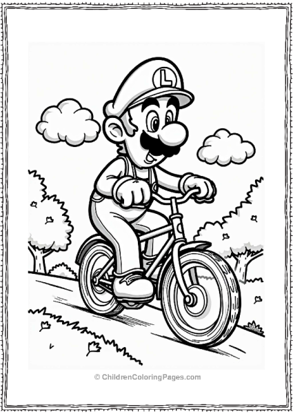 Luigi Riding A Bicycle Free PDF Printable