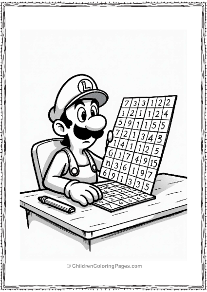 Luigi Solving A Sudoku Puzzle Free PDF Printable