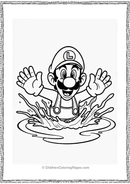 Luigi Swimming In A Pool Free PDF Printable