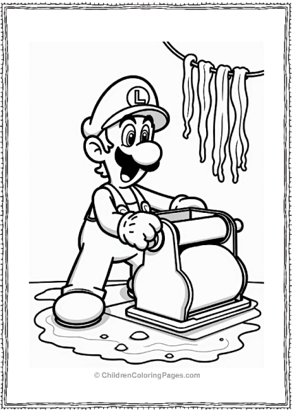 Luigi Using A Pasta Machine Free PDF Printable