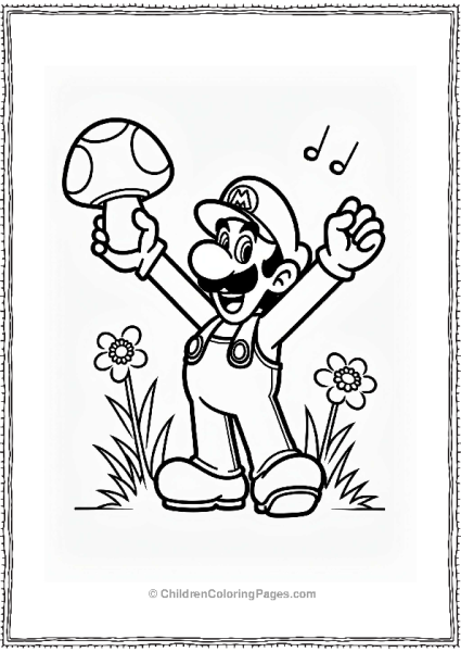 Luigi With A Super Mushroom Free PDF Printable