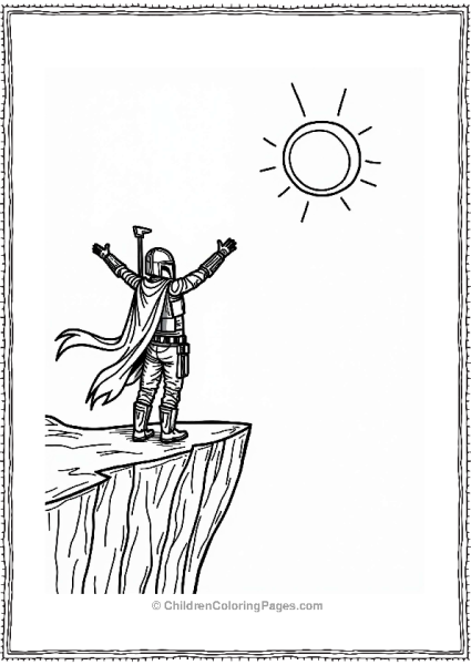 Mandalorian At The Cliff Edge Free PDF Printable