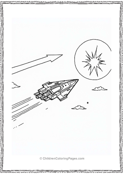 Mandalorian Ship Under A Shooting Star Free PDF Printable