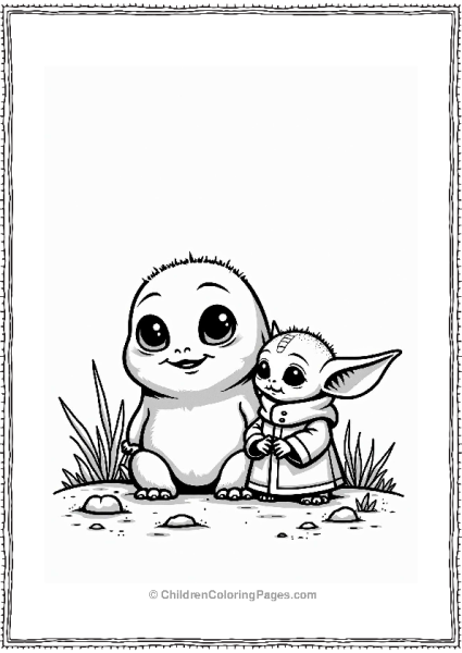 Mandalorian The Child And A Friendly Creature Free PDF Printable