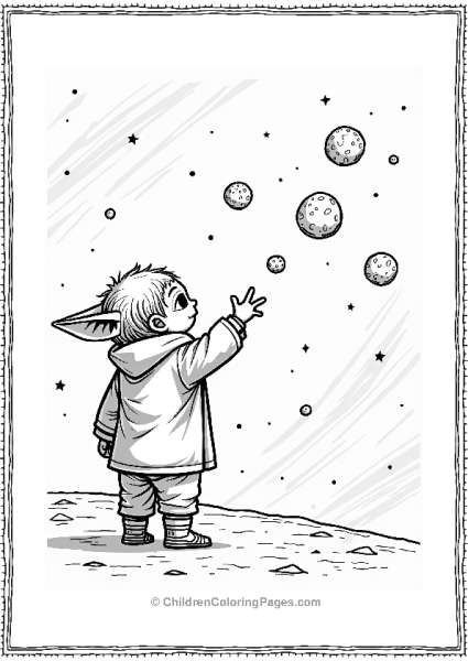 Mandalorian The Child Playing With Colorful Orbs Free PDF Printable