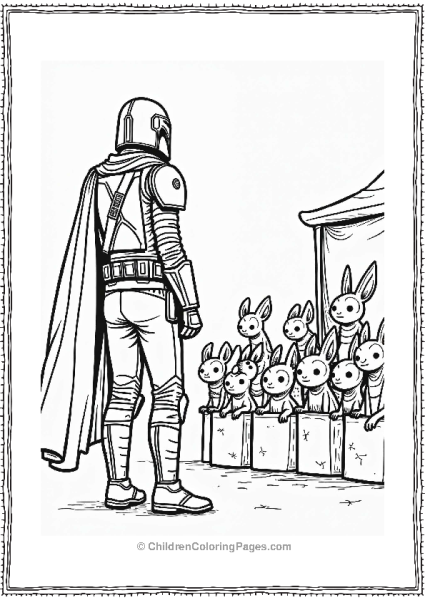 Mandalorian With Exotic Creatures At Market Free PDF Printable