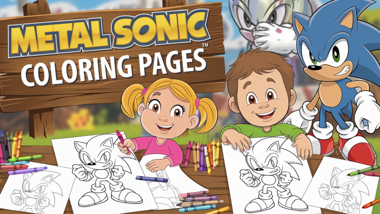 Metal Sonic Coloring Pages – Free PDF Printables ⚙️🤖🚀