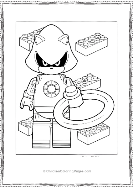 Metal Sonic Lego Figure Holding A Metal Sonic Ring Free PDF Printable