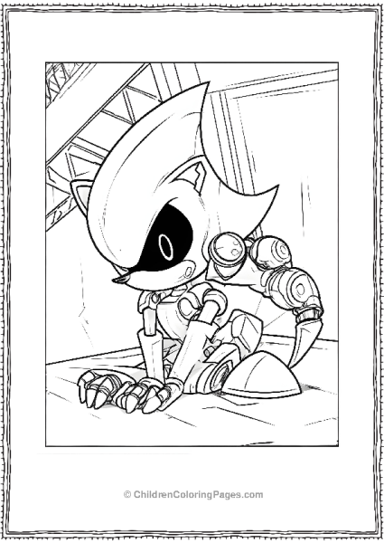 Metal Sonic Sitting On The Floor Free PDF Printable