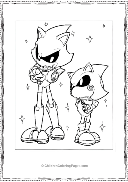 Metal Sonic With Baby Metal Sonic Free PDF Printable