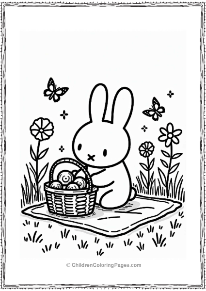 Miffy At A Garden Picnic Free PDF Printable