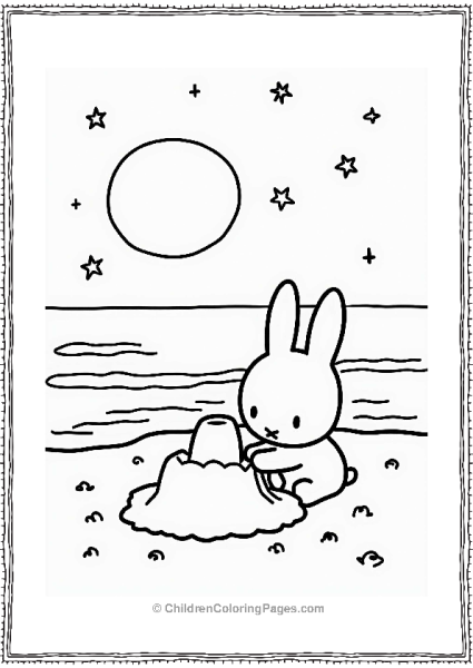 Miffy Building A Sandcastle Under The Moon Free PDF Printable