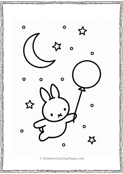 Miffy Flying Towards The Moon Free PDF Printable