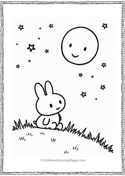 Miffy Gazing At The Night Sky Free PDF Printable