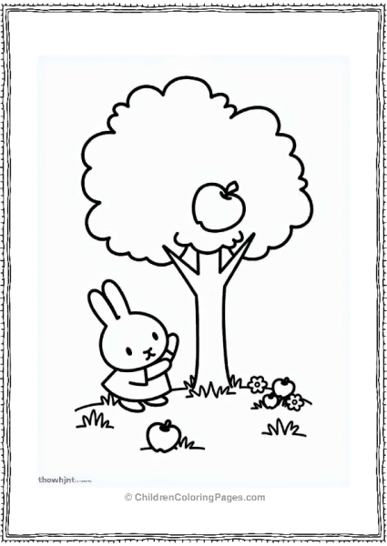 Miffy Picking Apples From A Tree Free PDF Printable