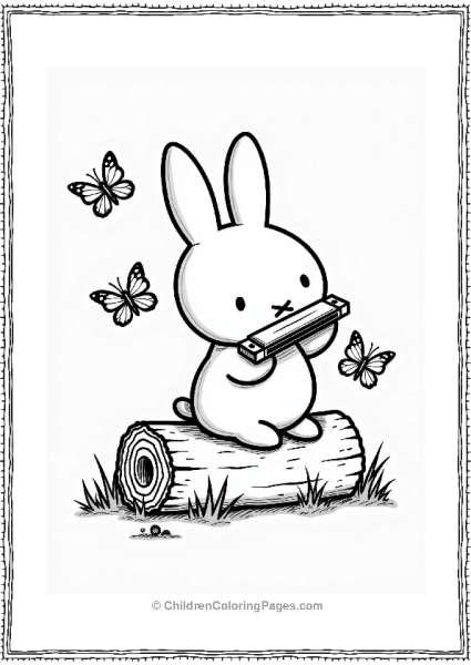 Miffy Playing A Harmonica Free PDF Printable