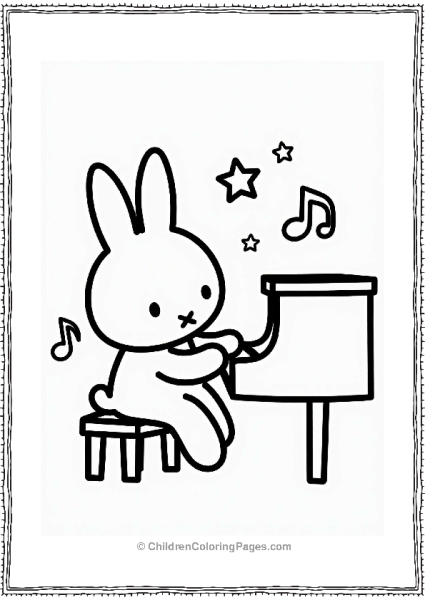 Miffy Playing The Piano Free PDF Printable