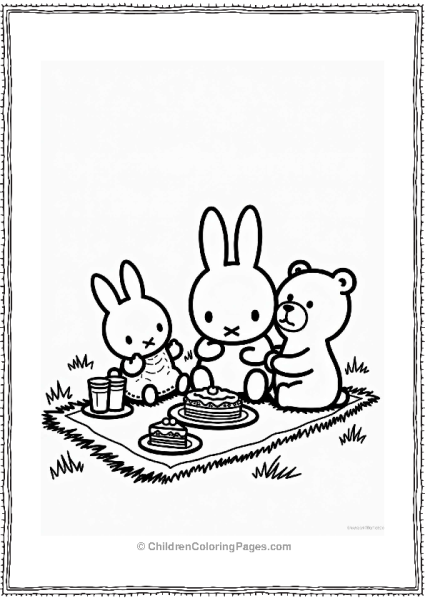Miffy Sharing A Picnic With Friends Free PDF Printable