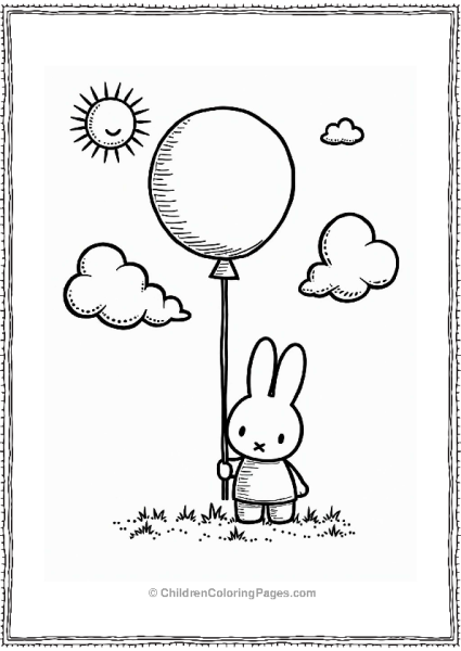 Miffy With A Dreamy Balloon Free PDF Printable
