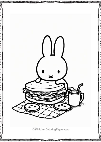 Miffy With A Giant Sandwich Free PDF Printable