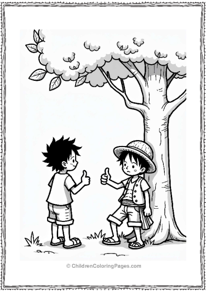 Monkey D Luffy Encouraging A Friend Free PDF Printable