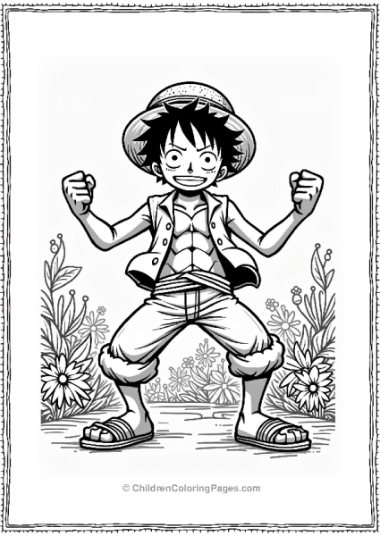 Monkey D Luffy In A Fighting Stance Free PDF Printable