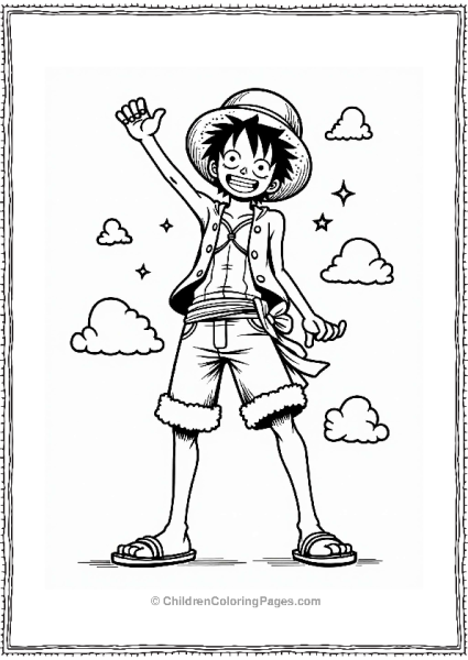 Monkey D Luffy In A Playful Pose Free PDF Printable