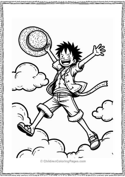 Monkey D Luffy Soaring In The Sky Free PDF Printable