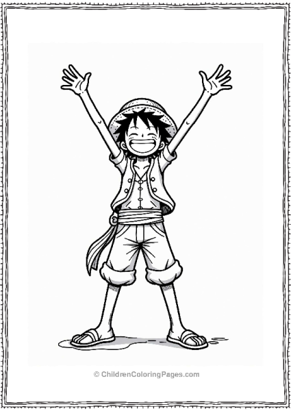 Monkey D Luffy Stretching His Arms Free PDF Printable