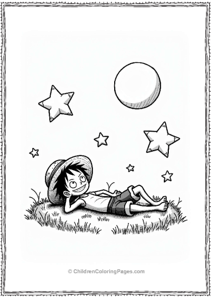Monkey D Luffy Under A Starry Sky Free PDF Printable