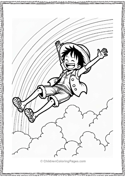 Monkey D Luffy With A Rainbow Free PDF Printable