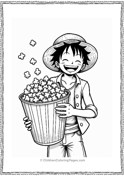 Monkey D Luffy With Popcorn Free PDF Printable