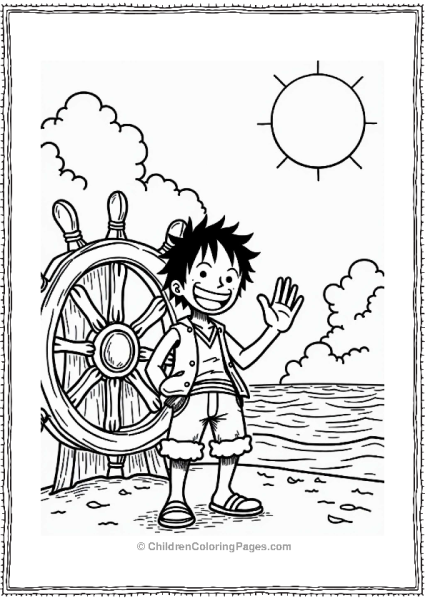 Monkey D Luffy With The Thousand Sunny Free PDF Printable