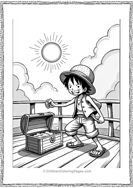 Monkey D Luffy With Treasure Chest Free PDF Printable