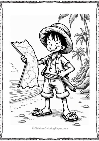 Monkey D Luffy With Treasure Map Free PDF Printable