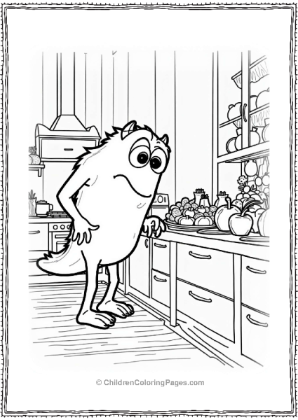 Monster Inc Curious Monster In A Colorful Kitchen Free PDF Printable