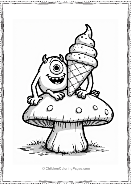 Monster Inc Friendly Monsters Sharing Ice Cream Free PDF Printable