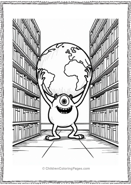 Monster Inc Happy Monster In A Library Free PDF Printable