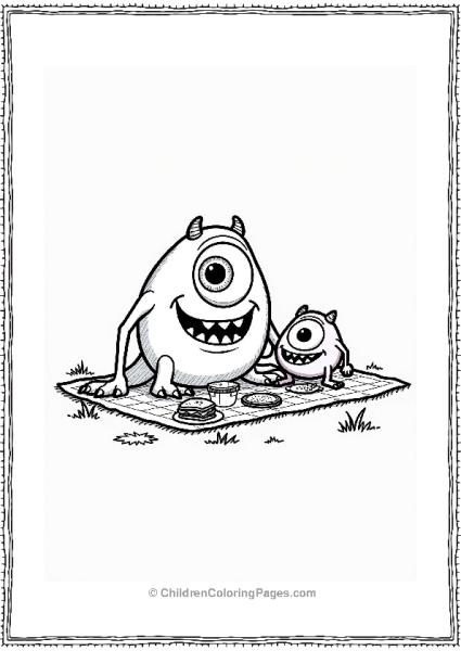 Monster Inc Monsters Enjoying A Picnic Free PDF Printable