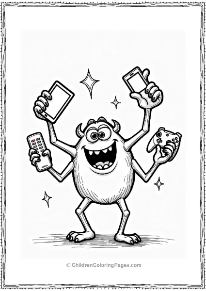 Monster Inc Orange Monster Juggling Tech Items Free PDF Printable