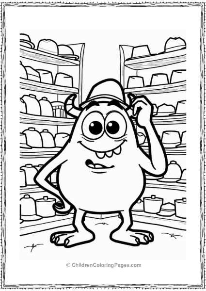 Monster Inc Silly Orange Monster Trying On Hats Free PDF Printable