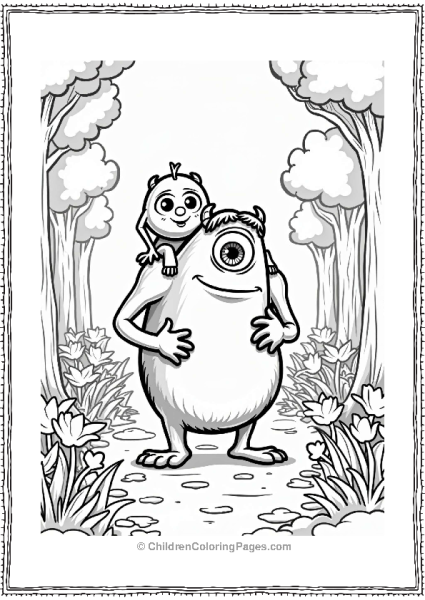 Monsters Inc Friendly Monsters In A Forest Free PDF Printable
