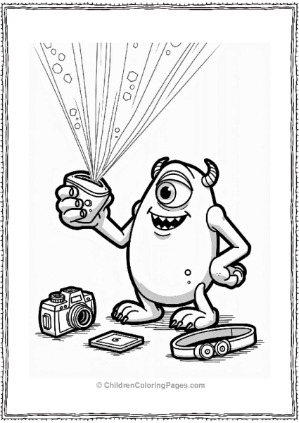 Monsters Inc Pink Monster With Holographic Projector Free PDF Printable
