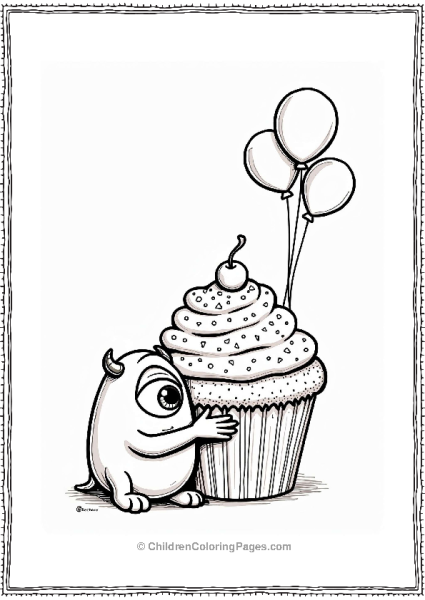 Monsters Inc Yellow Monster With Cupcake Plush Free PDF Printable