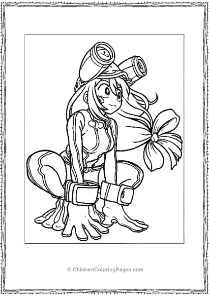 My Hero Academia Asui Tsuyu Coloring Page Free PDF Printable